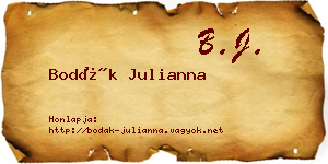 Bodák Julianna névjegykártya